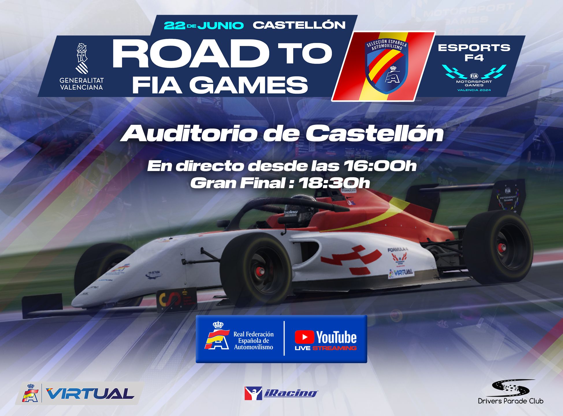 Cartel &quot;Road To FIA Games&quot; Castellón