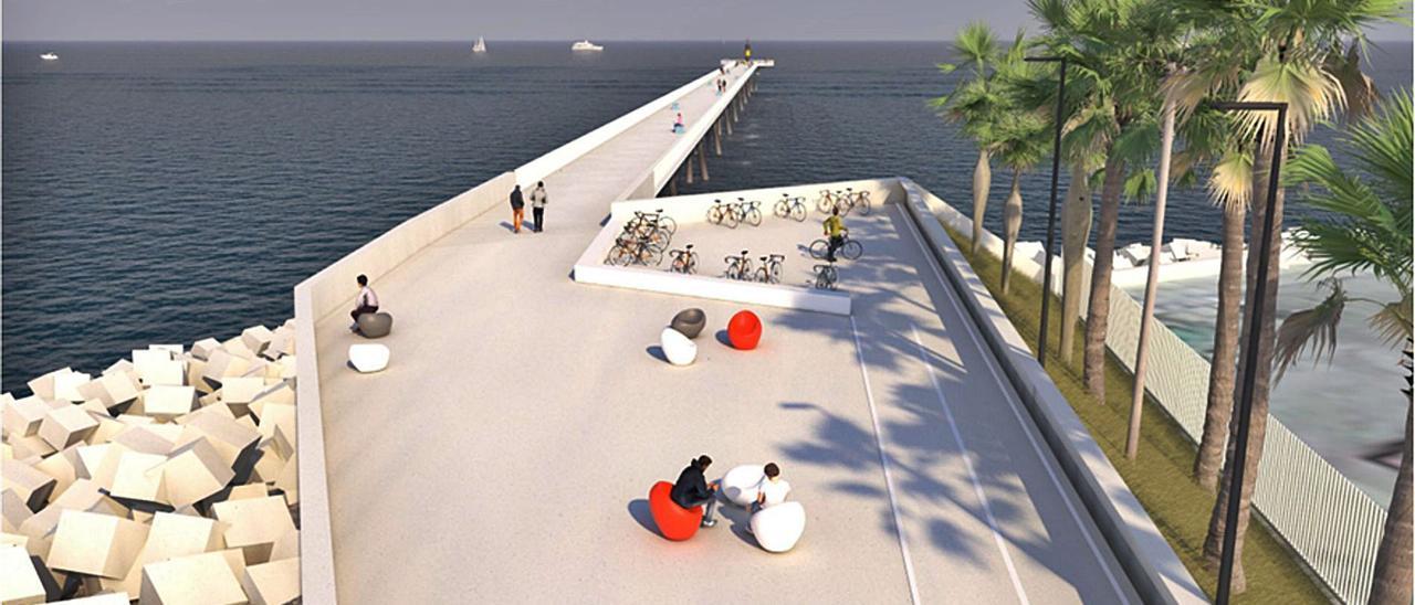 Recreación del nuevo pantalán proyectado. | LEVANTE-EMV