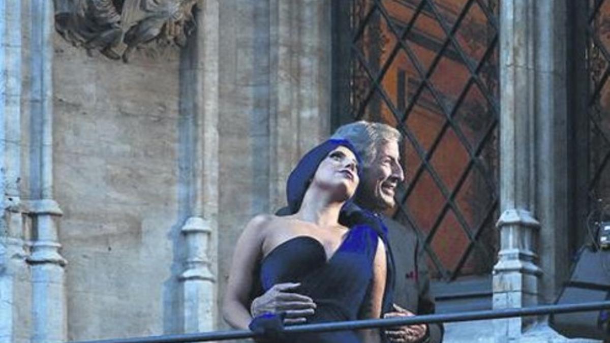 Mejilla con mejilla 8Lady Gaga y Tony Bennet, la pasada semana, en la presentación del disco en Bruselas.