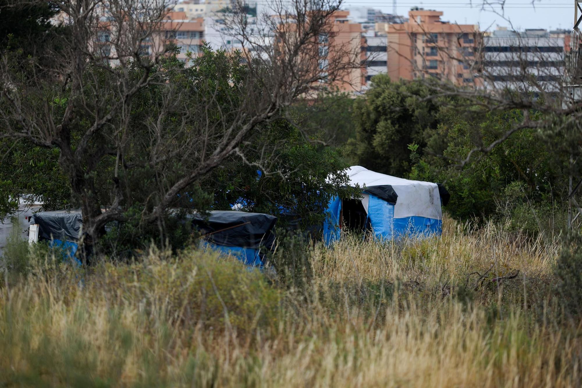 Poblado chabolista en la zona del recinto ferial de Ibiza