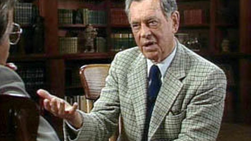 Joseph Campbell en el programa televisivo &#039;Bill Moyers Journal&#039;, en abril de 1981.