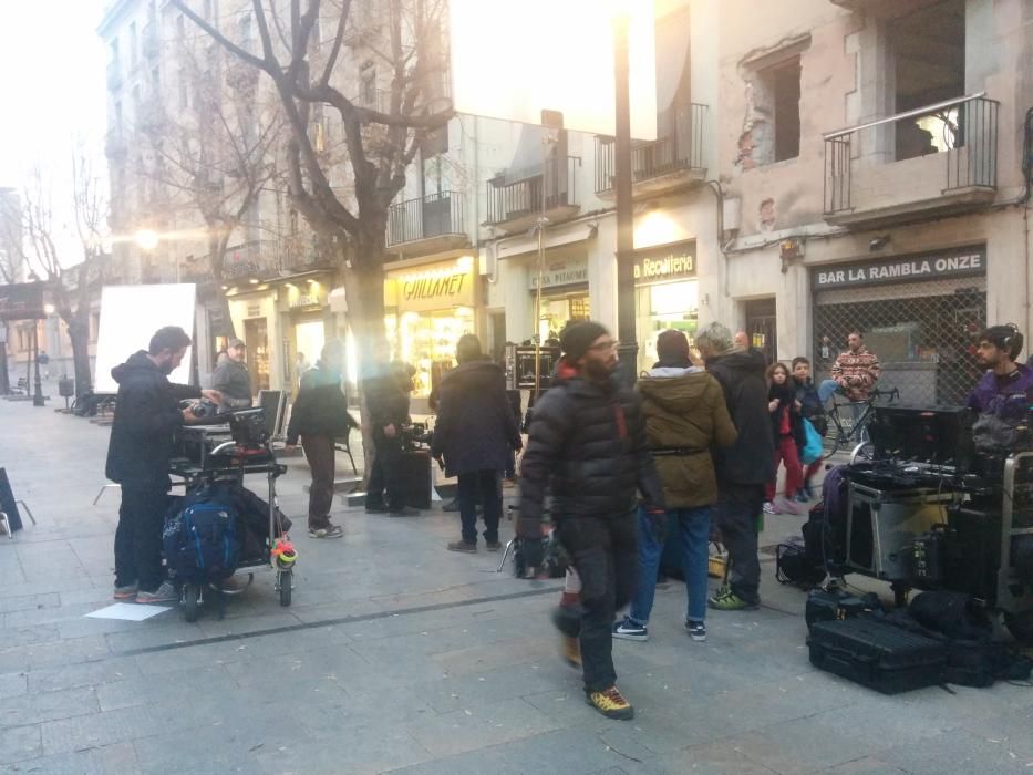 Iberdrola grava un anunci a la rambla Llibertat de Girona