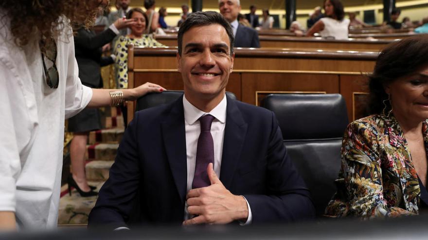 Pedro Sánchez, hoy, en el Congreso.