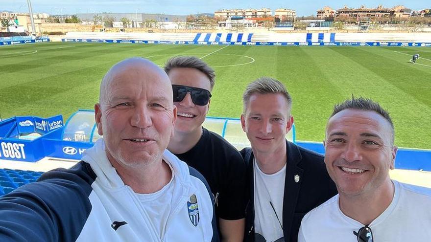 Ingo Volkmann, junto a Patrick Messow y Jordi Roger en el Estadi Balear.