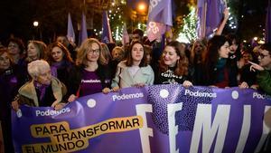 Vicky Rosell, delegada de Gobierno contra la violencia de género; Irene Montero, ex ministra de Igualdad; y Ángela Rodríguez Pam, ex secretaria de Estado de Igualdad.