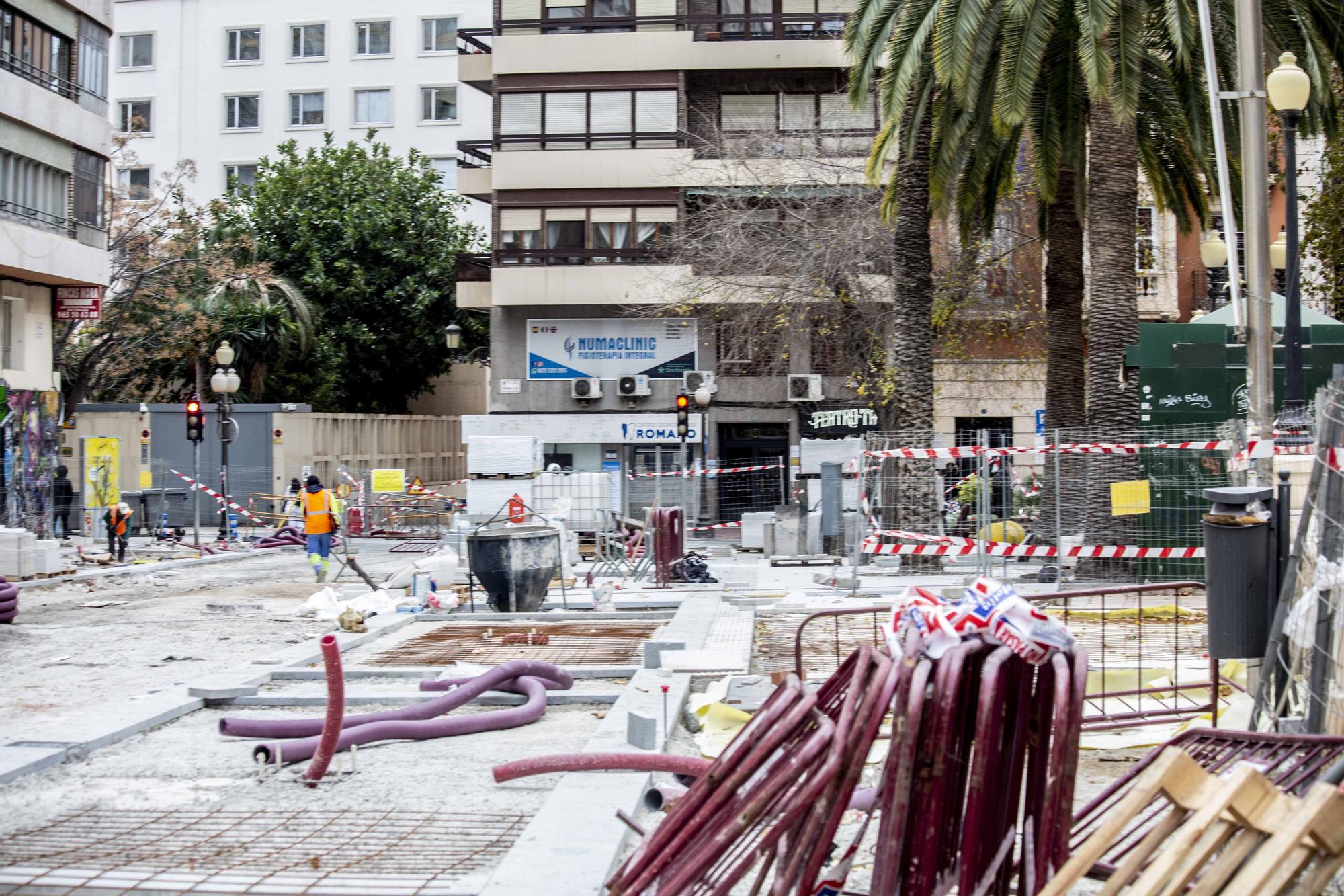 Así queda la avenida de la Constitución de Alicante sin las melias