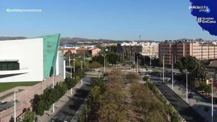 La Policía Local de Elche usa drones para garantizar el confinamiento