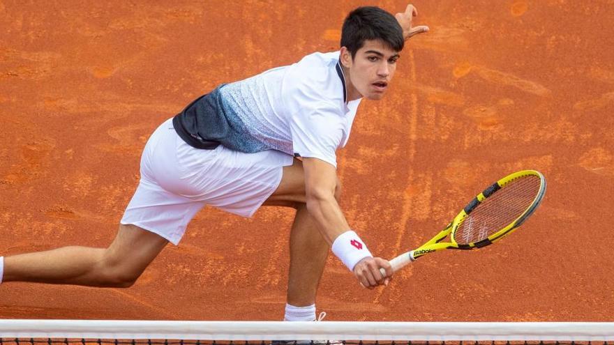 Carlos Alcaraz, en el Challenger que se celebró en el Murcia Club de Tenis en 2019