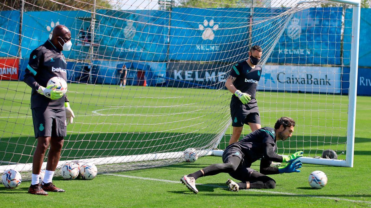 Diego López, durante un entrenamiento