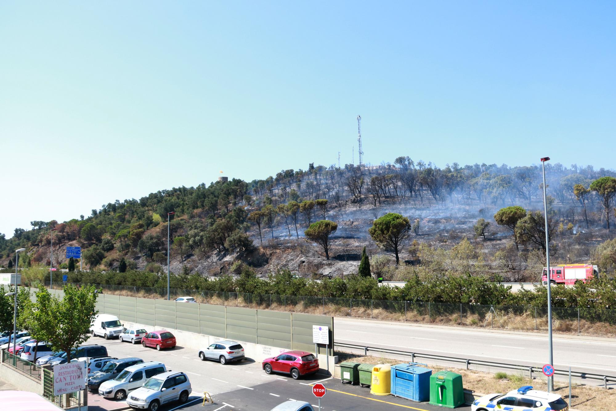 Incendi de vegetació a la Jonquera