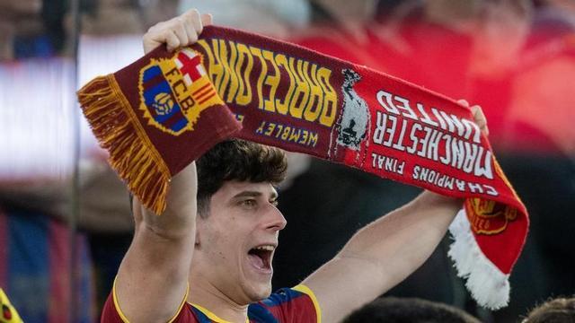 Un aficionat del Barça a l’Spotify Camp Nou.