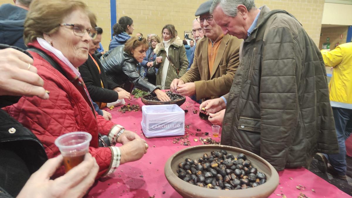 Degustación de castañas en Trabazos