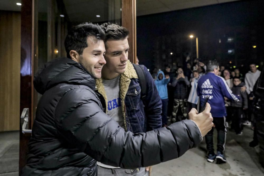 Llegada de la selección de Argentina a Palma