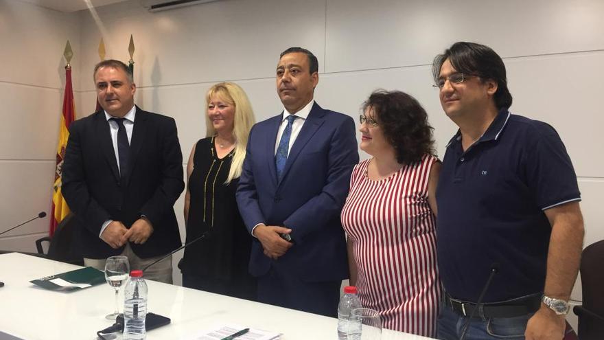 Abril, Pastor, Castro, Quiñones y Camacho durante la rueda de prensa