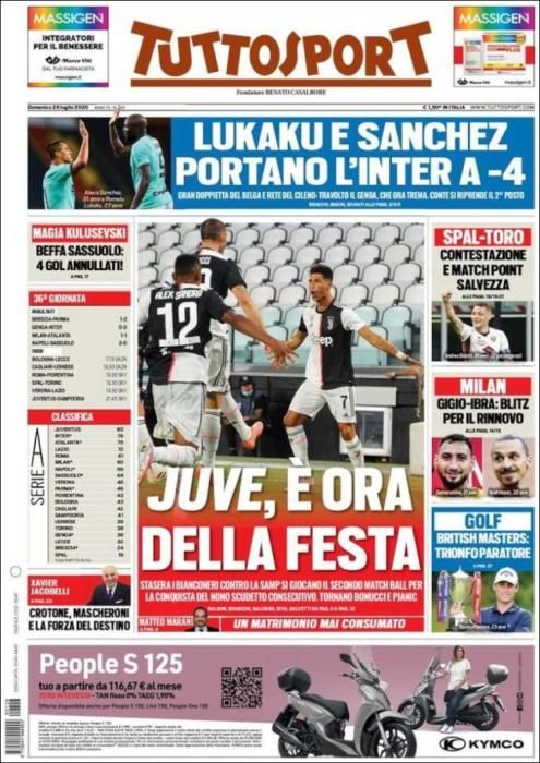 Portada TUTTOSPORT domingo 26 julio 2020