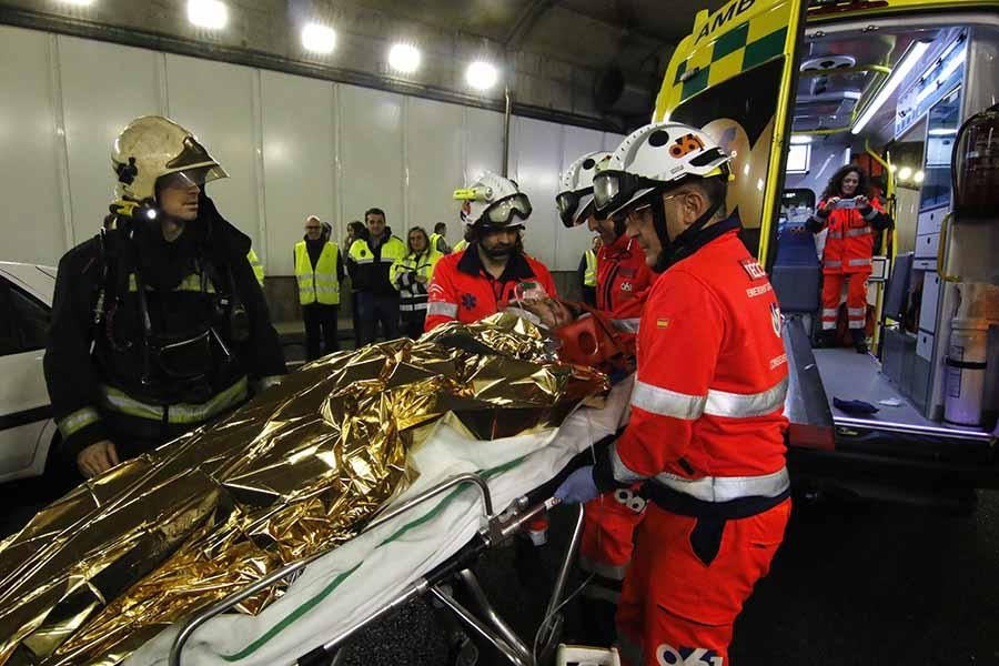 Simulacro de accidente en el túnel de Los Omeyas