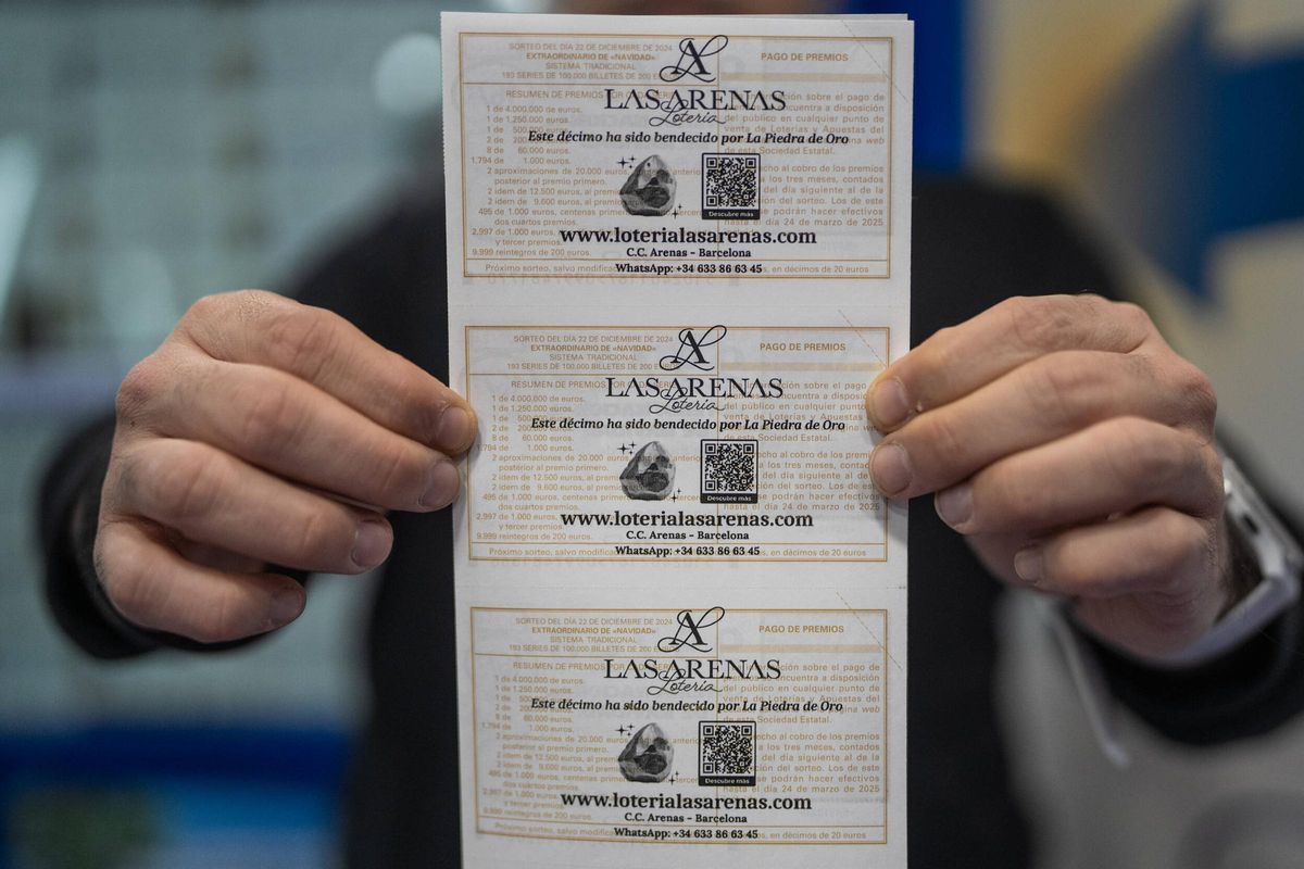 El sello de los décimos de la administración de lotería de Las Arenas, con garantía de bendición de la piedra de oro.