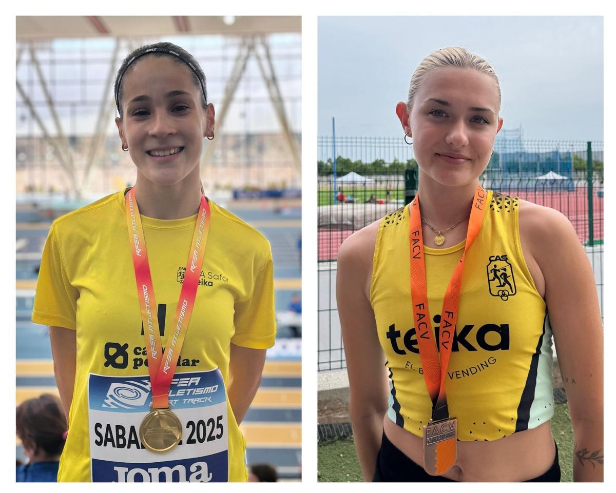 Las atletas del CA Safor Teika en el Nacional