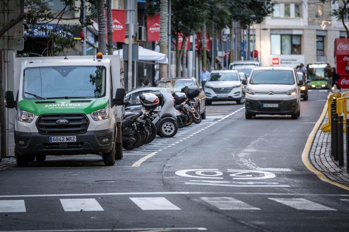 Así se ve la zona donde estuvo el carril bici de Santa Cruz