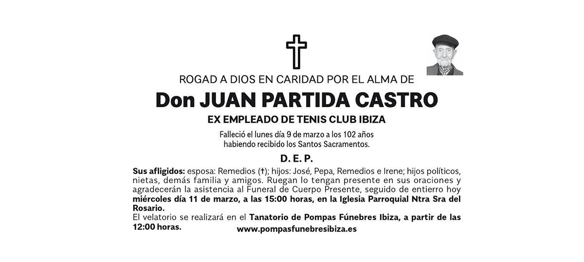 Esquela Juan Partida Castro