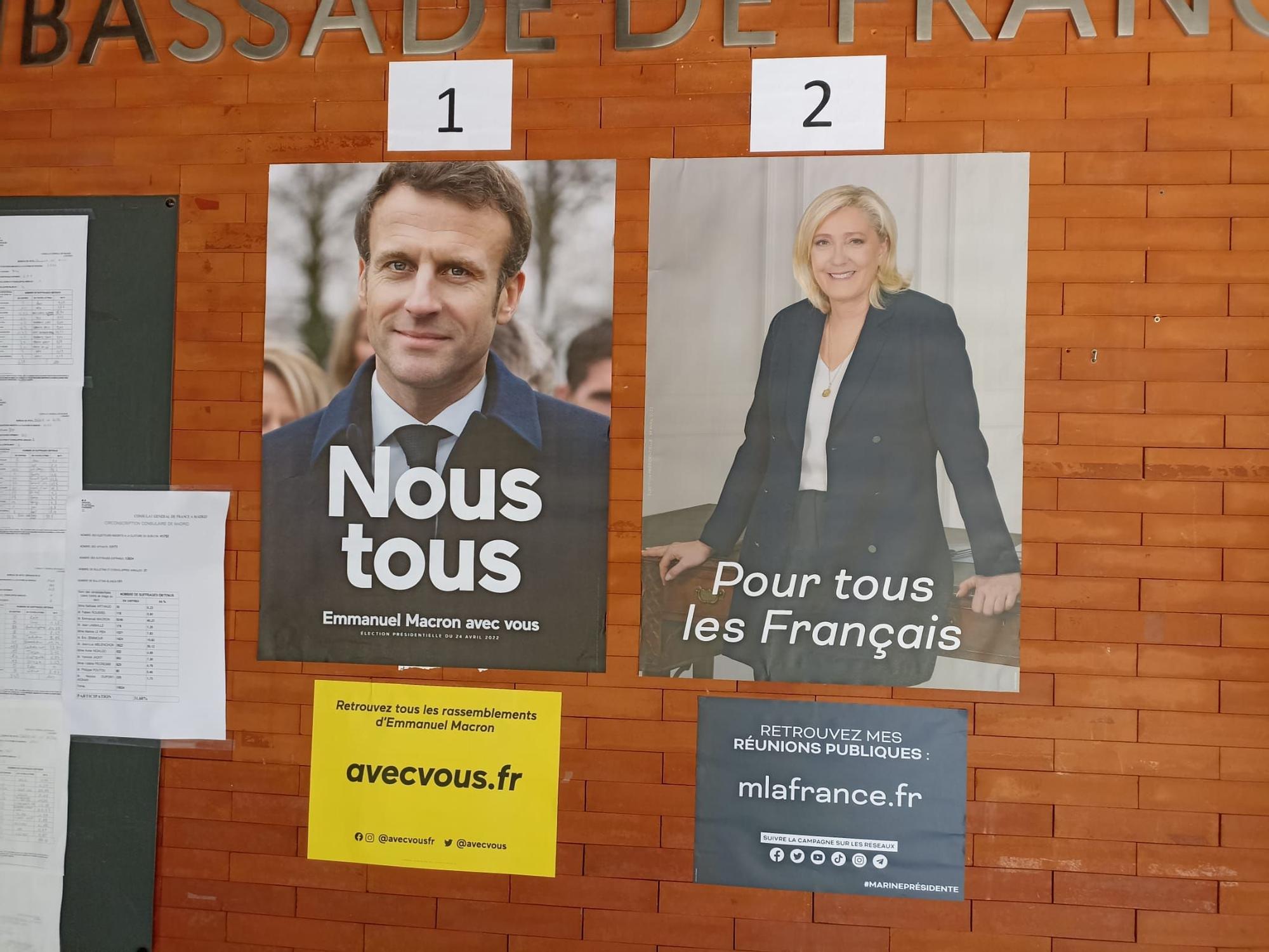 Resultados de las elecciones en la embajada francesa