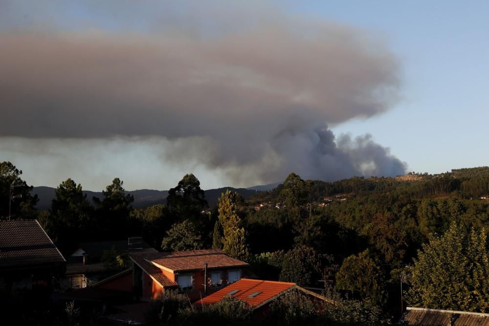 Más de 120 hectáreas calcinadas en el voraz incendio forestal de Mondariz.
