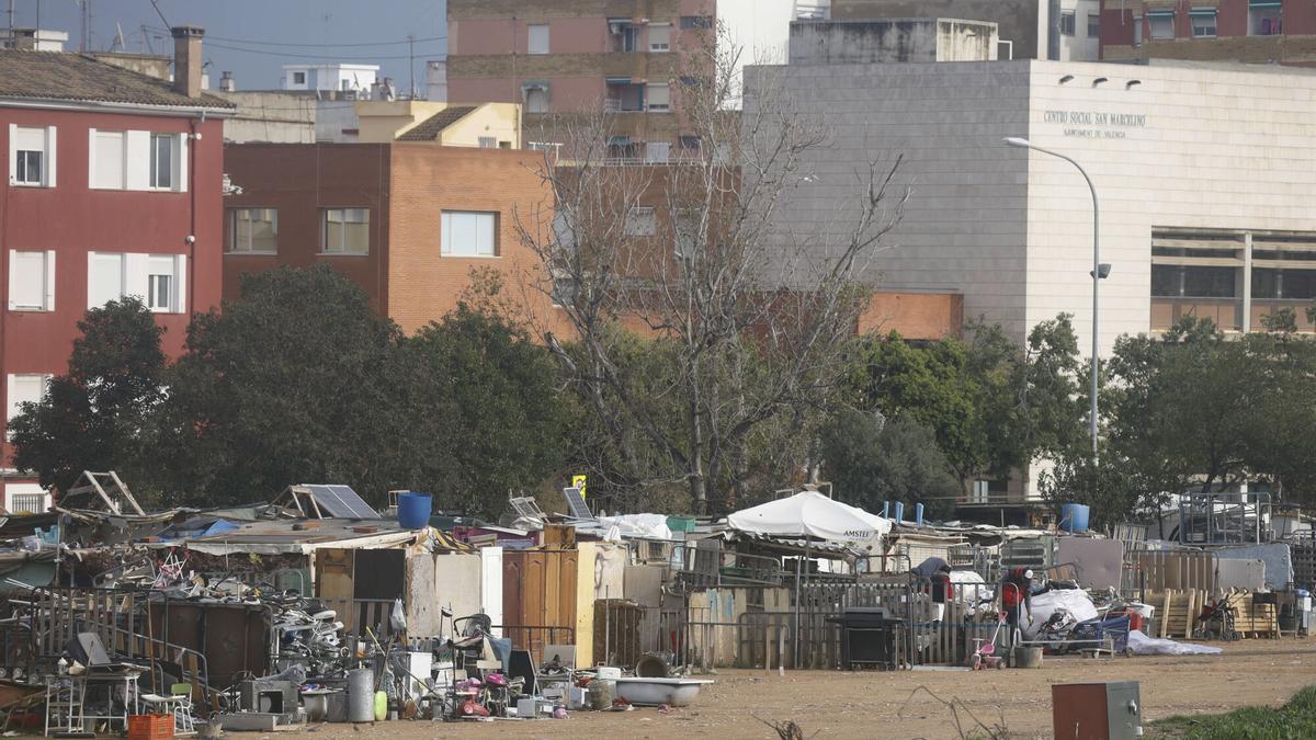 Asentamiento en el barrio de San Marcelino, en València.