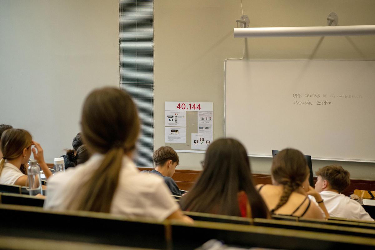 Pruebas de selectividad en el campus de la Ciutadella de la UPF de Barcelona