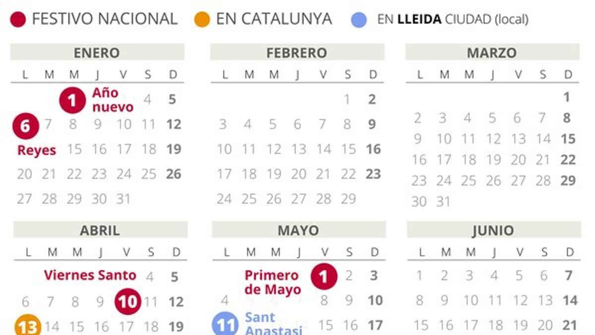 Calendario laboral Lleida 2020
