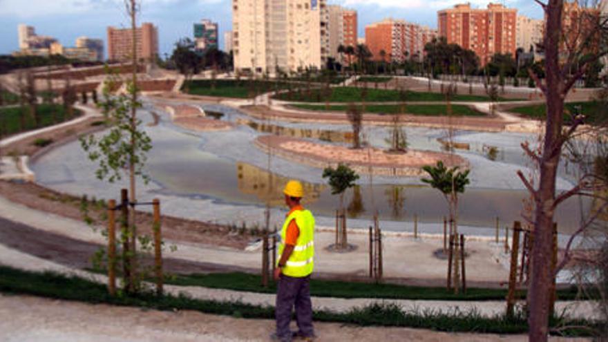 Imagen reciente de las obras en el parque