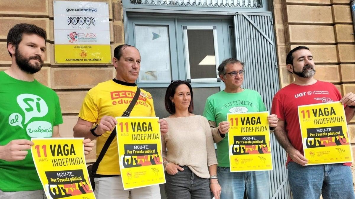 Els docents en vaga.