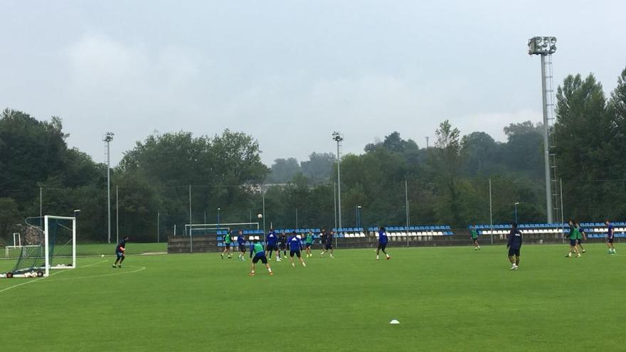 Imagen del entrenamiento de esta mañana en El Requexón