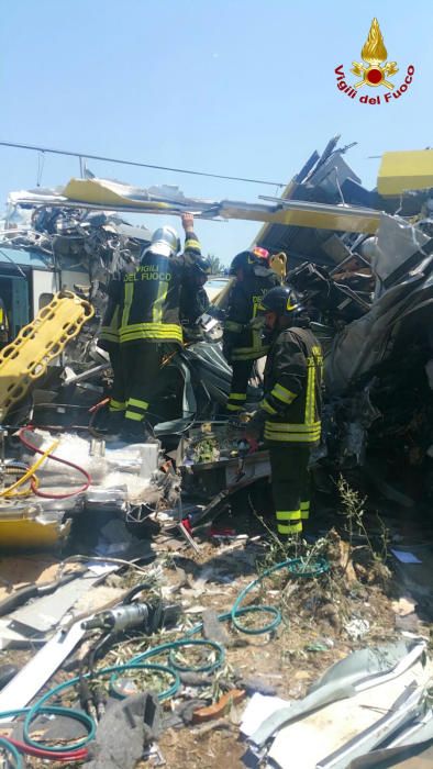 Accidente de trenes en el sur de Italia