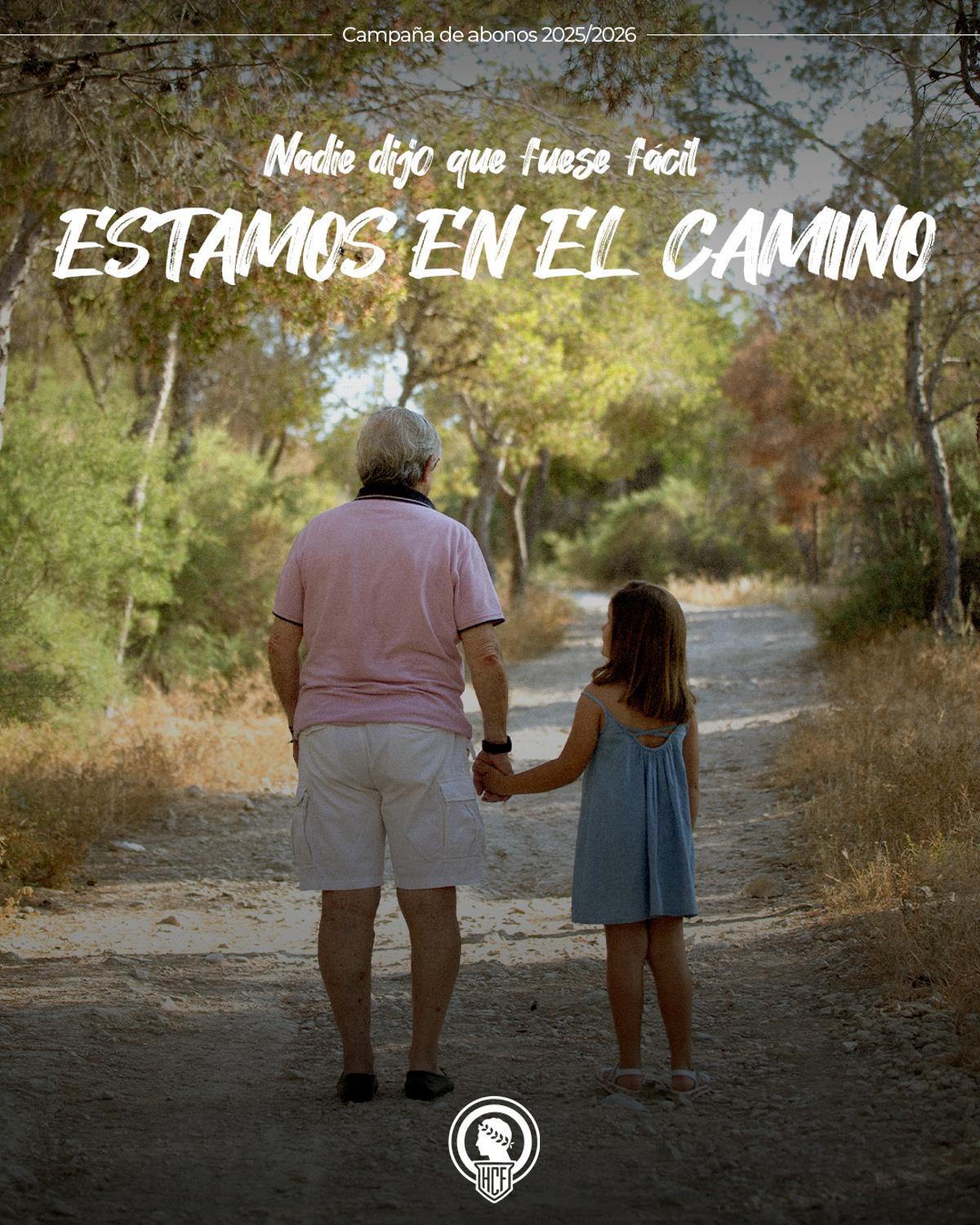 Cartel principal de la campaña de abonos del Hércules para la temporada 2025-2026.