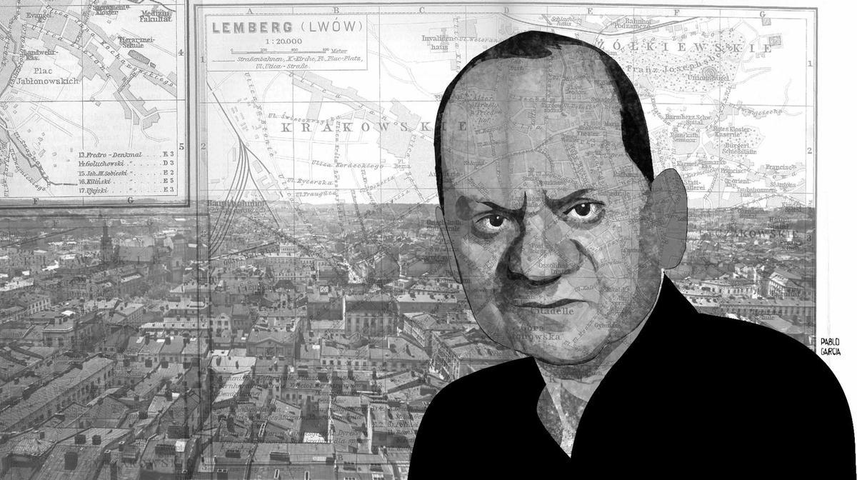 Una caricatuta de Philippe Sands.
