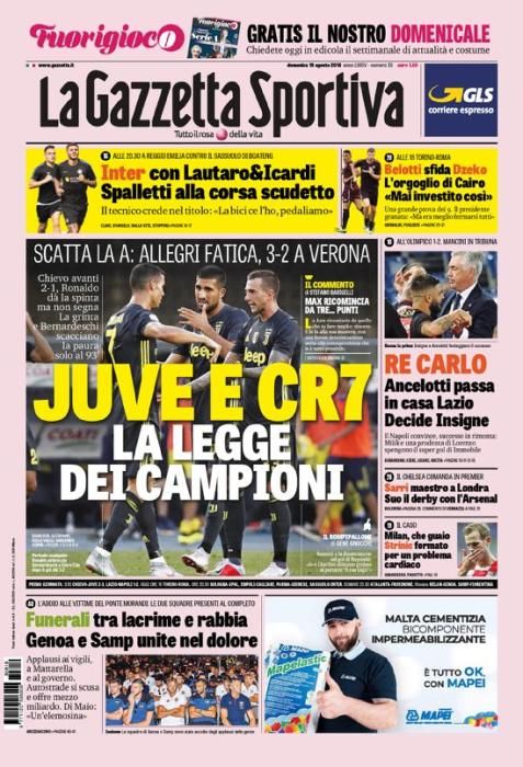 Las portadas de la prensa deportiva