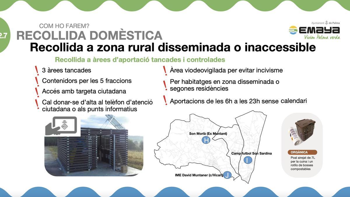 Para las viviendas alejadas se han habilitado tres áreas de aportación.