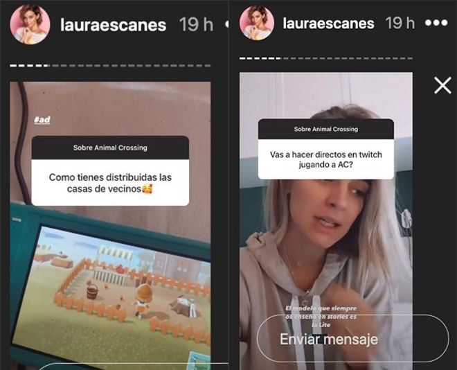 Stories de Laura Escanes jugando a 'Animal Crossing'