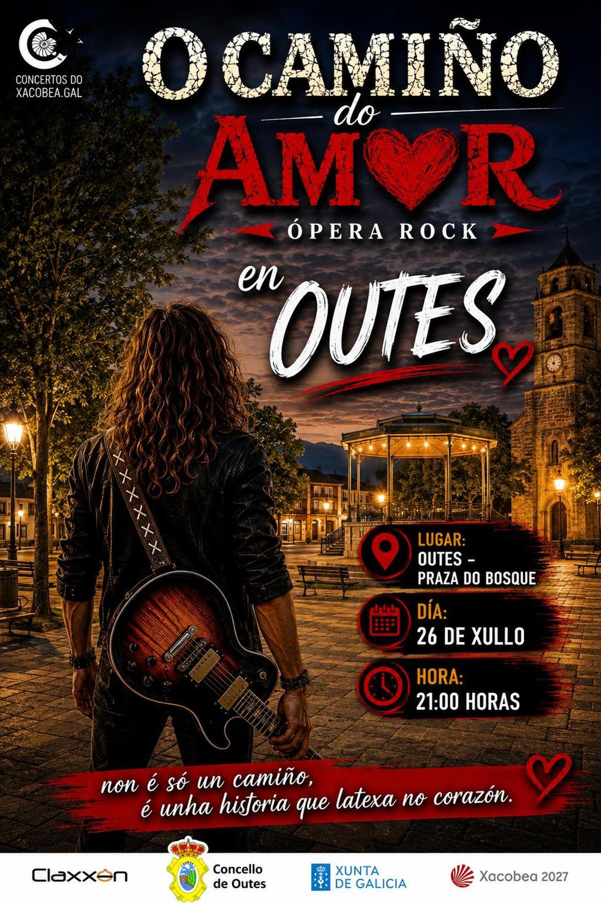 Cartel promocional do musical que recala mañá en Outes.