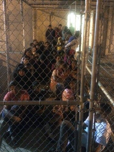 Handout shows unaccompanied migrant children at a Department of Health and Human Services facility in south Texas