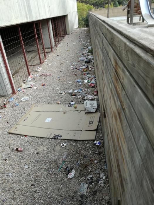 Brutícia al parc infantil de la plaça de la Reform