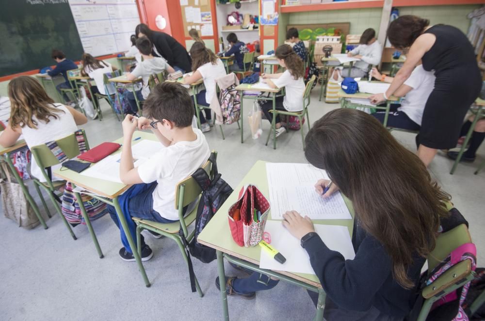 La Plataforma Galega en Defensa do Ensino Público cifró este mediodía en más de un 80% los alumnos convocados a las pruebas de evaluación de 6º de Primaria y 4º de ESO que no acudieron a realizarlas.