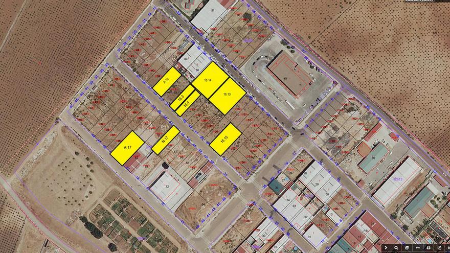 Plano de las parcelas vendidas en el polígono Tierra de Barros