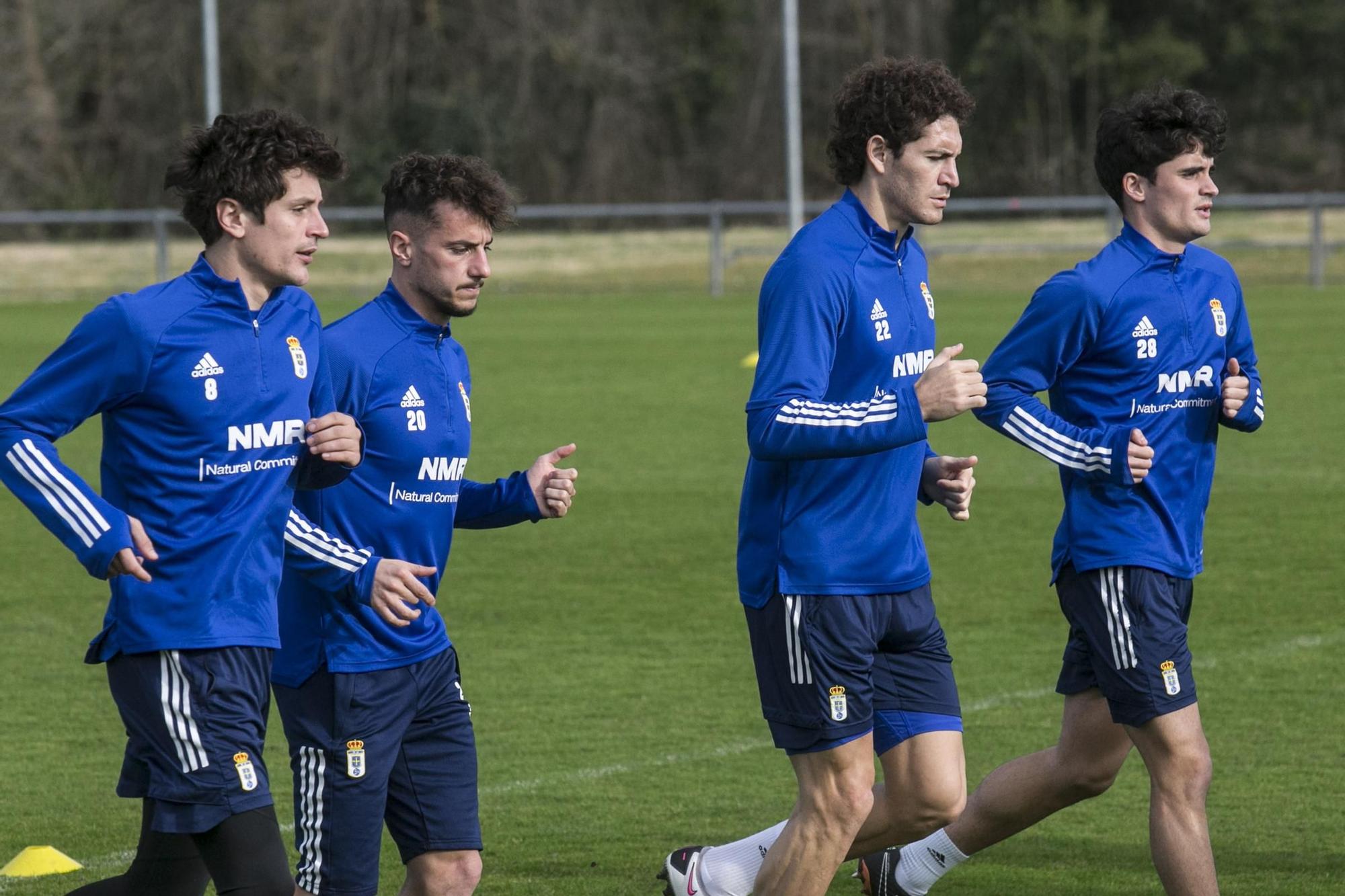 El entrenamiento del Oviedo tras la derrota ante el Albacete