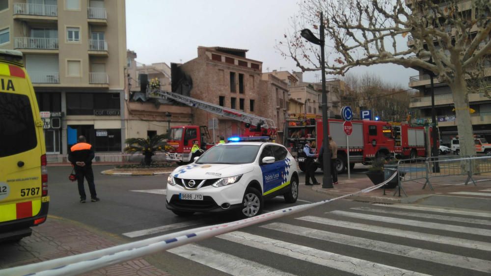 Incendi en un local de Sant Feliu de Guíxols