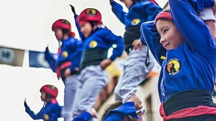 Pilars dels castellers de Berga en una actuació de l&#039;any passat