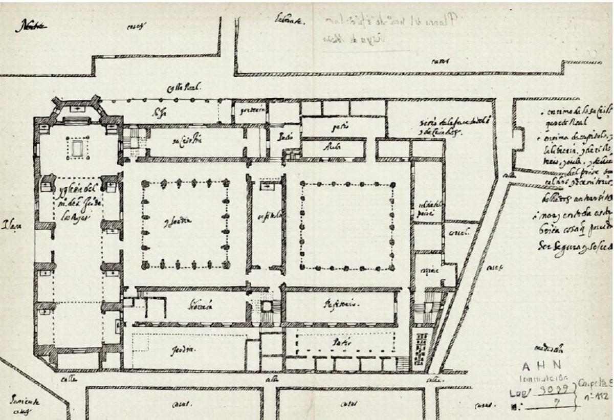 Plano del monasterio de San Juan de los Reyes. Nicolás de Vergara. 1594. Archivo Histórico Nacional. Inquisión, MPD, 112