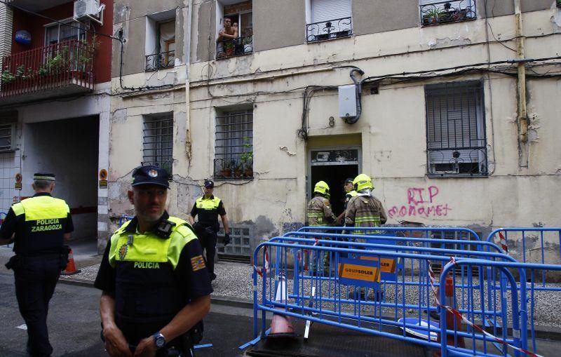 Derrumbe parcial de un edificio en Zaragoza