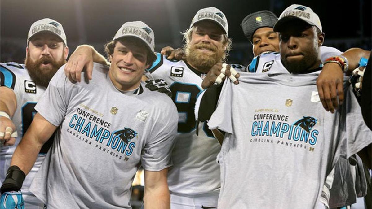 Los Panthers celebran su boleto a la Super Bowl