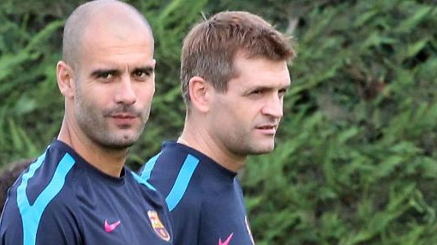 Tito Vilanova, junto a Pep Guardiola.